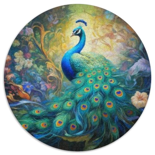 Pfauen 1000 Stück Puzzles Stressabbau Spielzeug Für Familienpuzzle Tier Rundes Puzzle-Spiele Wand DekoRatteteion Geschenk (67.5x67.5cm)​ von XDDBYUIZP