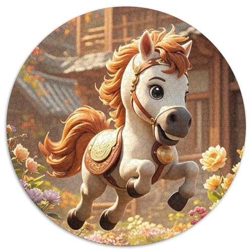 Pferd 1000 PCS Puzzles Stressabbau-Spielzeug Für Erwachsene Kinder Lindo Runden Puzzle Puzzle-Spiele Wand DekoRatteteteion Geschenk 1000pcs (67.5x67.5cm) von XDDBYUIZP