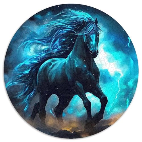 Pferd 1000 PCS Puzzles Stressabbau Spielzeug Für Familienpuzzle Circular Puzzle Puzzle-Spiele Wand Dekoration Geschenk (67.5x67.5cm) von XDDBYUIZP