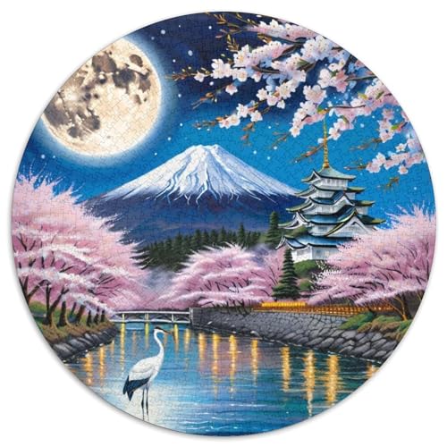 Pfirsichblüte 1000 Stück Puzzles Stressabbau-Spielzeug Für Erwachsene Kinder Runden Puzzle Puzzle-Spiele Wand Dekoration Geschenk (67.5x67.5cm) von XDDBYUIZP