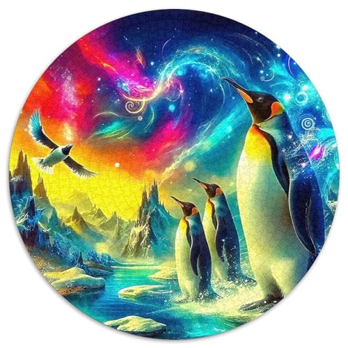 Pinguin 1000 Stück Puzzle Stressabbau Spielzeug Für Familienpuzzle Rund Puzzle Puzzle-Spiele Wand Dekoration Geschenk (67.5x67.5cm) von XDDBYUIZP