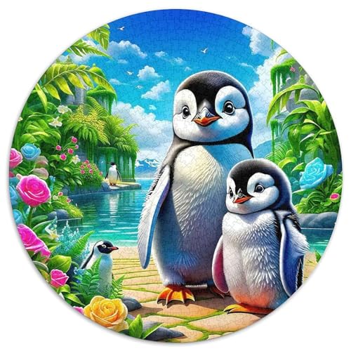 Pinguin 1000 Stück Puzzles Circular Puzzle Puzzle-Spiele Wand Dekoration Geschenk (67.5x67.5cm) von XDDBYUIZP