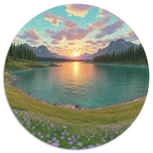 Plitvicer Seepark 1000 Stück Puzzles VerringerterDruck Magische Rund Puzzle Puzzle-Spiele Wand DekoRatteteteion Geschenk 1000pcs (67.5x67.5cm) von XDDBYUIZP