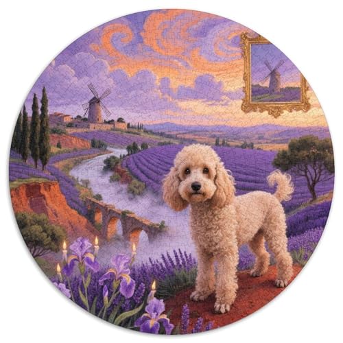 Poodle 1000 PCS Puzzles Stressabbau-Spielzeug Für Erwachsene Kinder Süße Haustiere Runden Puzzle Puzzle-Spiele Wand Dekoration Geschenk (67.5x67.5cm) von XDDBYUIZP