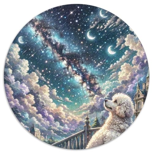 Poodle 1000 Stück Puzzles Für Erwachsene Und Kinder Jahren Süße Haustiere Rundes Puzzle Puzzle-Spiele Wand Dekoration Geschenk 1000pcs (67.5x67.5cm) von XDDBYUIZP
