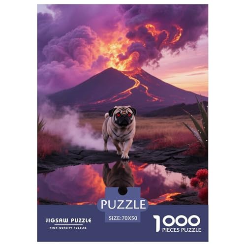 Pug Jigsaw Geeignet Für Erwachsene Und Kinder Kreativ 1000 Stück niedlich Haustier Spaß Herausforderend Unique Home Decor 70x50cm Pug Jigsaw Geeignet Für Erwachsene Und Kinder Kreativ 1000 Stück niedlich Haustier Spaß Herausforderend Unique Home Decor 70x50cm von XDDBYUIZP