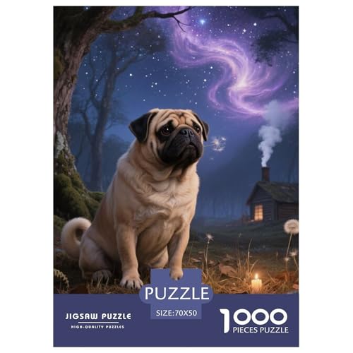 Pug Jigsaw Geeignet Für Erwachsene Und Kinder Kreativ 1000 Stück niedlich Haustier Spiele Unique Home Decor 70x50cm Pug Jigsaw Geeignet Für Erwachsene Und Kinder Kreativ 1000 Stück niedlich Haustier Spiele Unique Home Decor 70x50cm von XDDBYUIZP