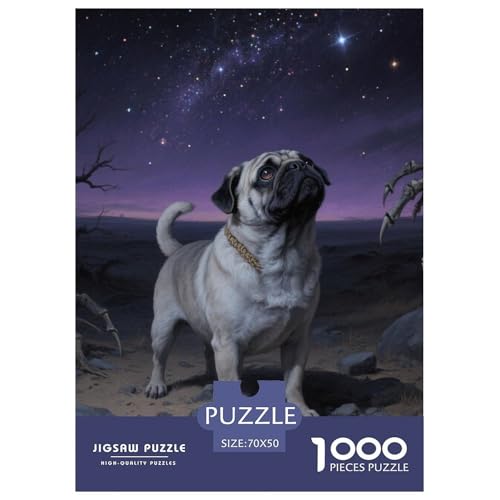 Pug Jigsaw Geeignet Für Erwachsene Und Kinder Kreativ 1000 Stück niedlich Haustier Spiele Unique Home Decor 70x50cm Pug Jigsaw Geeignet Für Erwachsene Und Kinder Kreativ 1000 Stück niedlich Haustier Spiele Unique Home Decor 70x50cm von XDDBYUIZP
