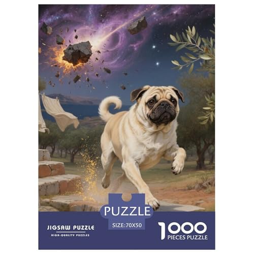 Pug Jigsaw Geeignet Für Erwachsene Und Kinder Kreativ 1000 Stücke niedlich Haustier Spiele Unique Home Decor 70x50cm Pug Jigsaw Geeignet Für Erwachsene Und Kinder Kreativ 1000 Stücke niedlich Haustier Spiele Unique Home Decor 70x50cm von XDDBYUIZP