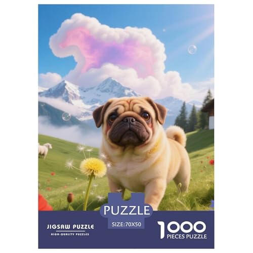 Pug Jigsaw Geeignet Für Erwachsene Und Kinder Kreativ 1000 Stücke niedlich Haustier Spiele Unique Home Decor 70x50cm Pug Jigsaw Geeignet Für Erwachsene Und Kinder Kreativ 1000 Stücke niedlich Haustier Spiele Unique Home Decor 70x50cm von XDDBYUIZP