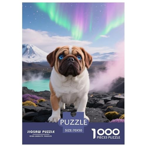 Pug Jigsaw Geeignet Für Erwachsene Und Kinder Kreativ 1000 Stücke niedlich Haustier Spiele Unique Home Decor 70x50cm Pug Jigsaw Geeignet Für Erwachsene Und Kinder Kreativ 1000 Stücke niedlich Haustier Spiele Unique Home Decor 70x50cm von XDDBYUIZP