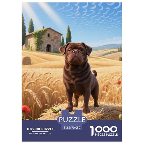 Pug Jigsaw Geeignet Für Erwachsene Und Kinder Kreativ 1000 Stücke niedlich Haustier Spiele Unique Home Decor 70x50cm Pug Jigsaw Geeignet Für Erwachsene Und Kinder Kreativ 1000 Stücke niedlich Haustier Spiele Unique Home Decor 70x50cm von XDDBYUIZP