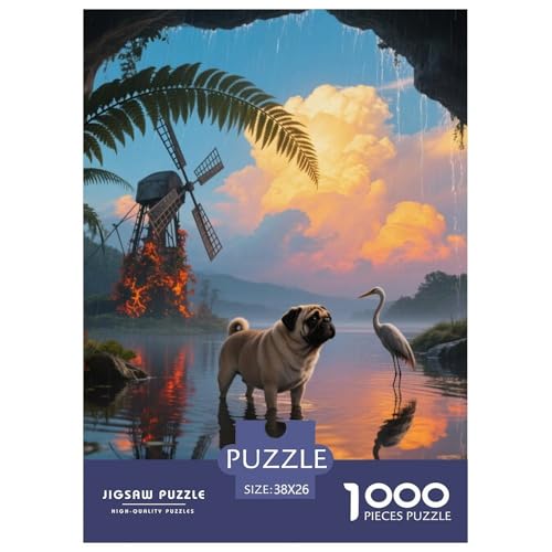 Pug Jigsaw Geeignet Für Erwachsene Und Kinder Kreativ 1000 Teile niedlich Haustier Spaß Herausforderend Unique Home Decor 38x26cm Pug Jigsaw Geeignet Für Erwachsene Und Kinder Kreativ 1000 Teile niedlich Haustier Spaß Herausforderend Unique Home Decor 38x26cm von XDDBYUIZP