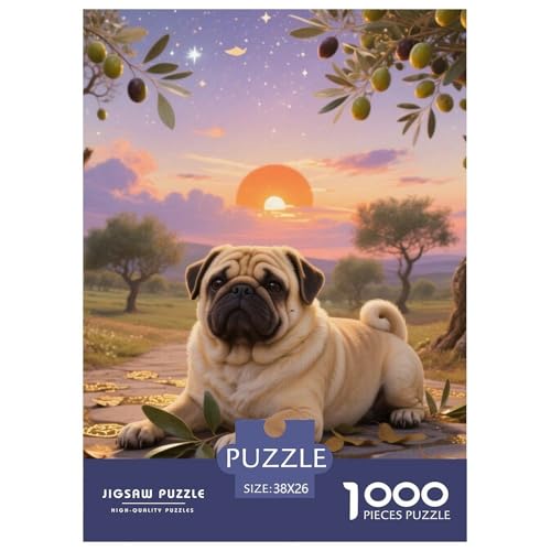 Pug Jigsaw Geeignet Für Erwachsene Und Kinder Kreativ 1000 Teile niedlich Haustier Spiele Unique Home Decor 38x26cm Pug Jigsaw Geeignet Für Erwachsene Und Kinder Kreativ 1000 Teile niedlich Haustier Spiele Unique Home Decor 38x26cm von XDDBYUIZP