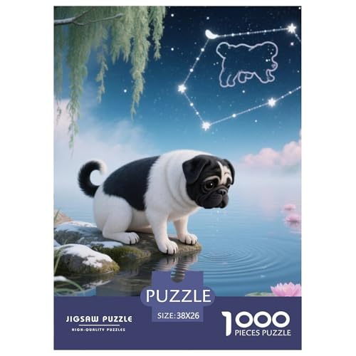Pug Jigsaw Geeignet Für Erwachsene Und Kinder Kreativ 1000 Teile niedlich Haustier Spiele Unique Home Decor 38x26cm Pug Jigsaw Geeignet Für Erwachsene Und Kinder Kreativ 1000 Teile niedlich Haustier Spiele Unique Home Decor 38x26cm von XDDBYUIZP