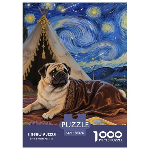 Pug Jigsaw Geeignet Für Erwachsene Und Kinder Kreativ 1000 Teile niedlich Haustier Spiele Unique Home Decor 38x26cm Pug Jigsaw Geeignet Für Erwachsene Und Kinder Kreativ 1000 Teile niedlich Haustier Spiele Unique Home Decor 38x26cm von XDDBYUIZP