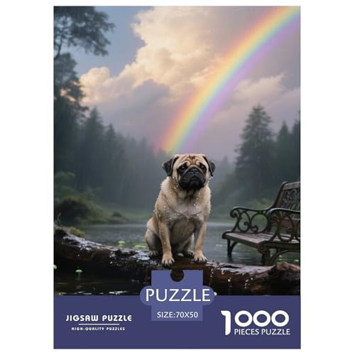 Pug Jigsaw Geeignet Für Erwachsene Und Kinder Kreativ 1000 Teile niedlich Haustier Spiele Unique Home Decor 70x50cm Pug Jigsaw Geeignet Für Erwachsene Und Kinder Kreativ 1000 Teile niedlich Haustier Spiele Unique Home Decor 70x50cm von XDDBYUIZP