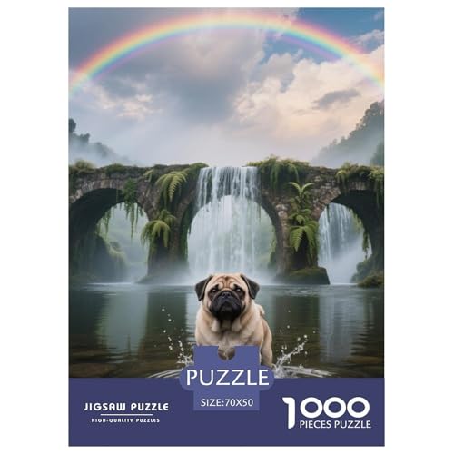 Pug Jigsaw Geeignet Für Erwachsene Und Kinder Kreativ 1000 Teile niedlich Haustier Spiele Unique Home Decor 70x50cm Pug Jigsaw Geeignet Für Erwachsene Und Kinder Kreativ 1000 Teile niedlich Haustier Spiele Unique Home Decor 70x50cm von XDDBYUIZP