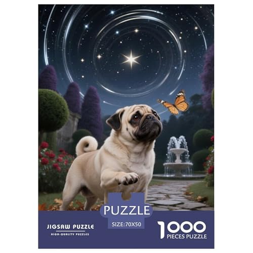 Pug Jigsaw Geeignet Für Erwachsene Und Kinder Kreativ 1000 Teile niedlich Haustier Spiele Unique Home Decor 70x50cm Pug Jigsaw Geeignet Für Erwachsene Und Kinder Kreativ 1000 Teile niedlich Haustier Spiele Unique Home Decor 70x50cm von XDDBYUIZP