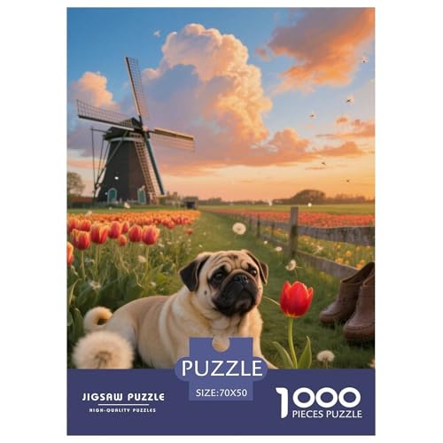 Pug Puzzle Geeignet Für Erwachsene Und Kinder Kreativ 1000 Stücke niedlich Haustier Spiele Unique Home Decor 70x50cm Pug Puzzle Geeignet Für Erwachsene Und Kinder Kreativ 1000 Stücke niedlich Haustier Spiele Unique Home Decor 70x50cm von XDDBYUIZP