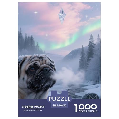 Pug Puzzle Geeignet Für Erwachsene Und Kinder Kreativ 1000 Stücke niedlich Haustier Spiele Unique Home Decor 70x50cm Pug Puzzle Geeignet Für Erwachsene Und Kinder Kreativ 1000 Stücke niedlich Haustier Spiele Unique Home Decor 70x50cm von XDDBYUIZP