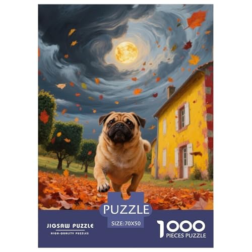 Pug Puzzle Geeignet Für Erwachsene Und Kinder Kreativ 1000 Stücke niedlich Haustier Spiele Unique Home Decor 70x50cm Pug Puzzle Geeignet Für Erwachsene Und Kinder Kreativ 1000 Stücke niedlich Haustier Spiele Unique Home Decor 70x50cm von XDDBYUIZP