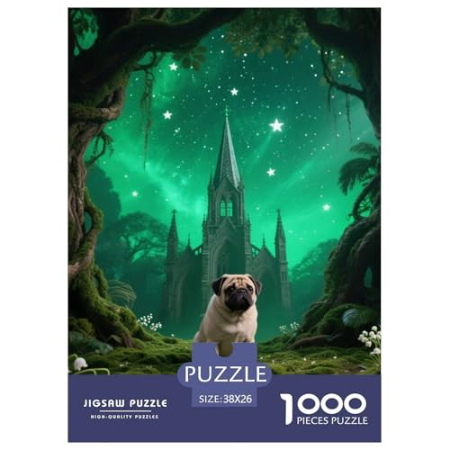 Pug Puzzle Geeignet Für Erwachsene Und Kinder Kreativ 1000 Teile niedlich Haustier Spaß Herausforderend Unique Home Decor 38x26cm Pug Puzzle Geeignet Für Erwachsene Und Kinder Kreativ 1000 Teile niedlich Haustier Spaß Herausforderend Unique Home Decor 38x26cm von XDDBYUIZP