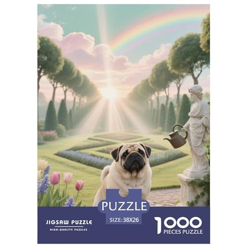 Pug Puzzle Geeignet Für Erwachsene Und Kinder Kreativ 1000 Teile niedlich Haustier Spaß Herausforderend Unique Home Decor 38x26cm Pug Puzzle Geeignet Für Erwachsene Und Kinder Kreativ 1000 Teile niedlich Haustier Spaß Herausforderend Unique Home Decor 38x26cm von XDDBYUIZP