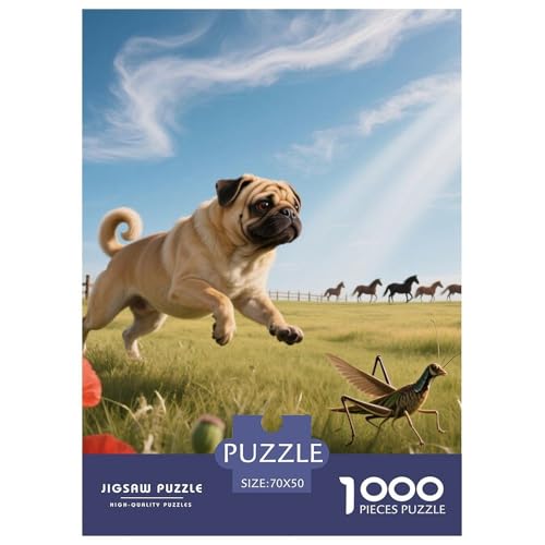 Pug Puzzle Geeignet Für Erwachsene Und Kinder Kreativ 1000 Teile niedlich Haustier Spaß Herausforderend Unique Home Decor 70x50cm Pug Puzzle Geeignet Für Erwachsene Und Kinder Kreativ 1000 Teile niedlich Haustier Spaß Herausforderend Unique Home Decor 70x50cm von XDDBYUIZP