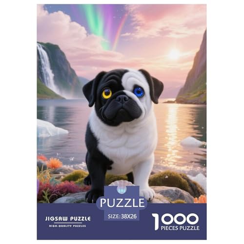 Pug Puzzle Geeignet Für Erwachsene Und Kinder Kreativ 1000 Teile niedlich Haustier Spiele Unique Home Decor 38x26cm Pug Puzzle Geeignet Für Erwachsene Und Kinder Kreativ 1000 Teile niedlich Haustier Spiele Unique Home Decor 38x26cm von XDDBYUIZP