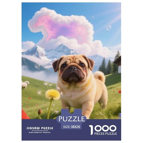 Pug Puzzle Geeignet Für Erwachsene Und Kinder Kreativ 1000 Teile niedlich Haustier Spiele Unique Home Decor 38x26cm Pug Puzzle Geeignet Für Erwachsene Und Kinder Kreativ 1000 Teile niedlich Haustier Spiele Unique Home Decor 38x26cm von XDDBYUIZP