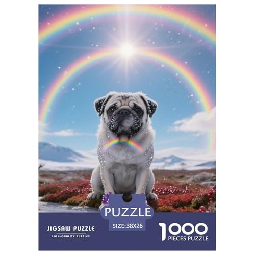 Pug Puzzle Geeignet Für Erwachsene Und Kinder Kreativ 1000 Teile niedlich Haustier Spiele Unique Home Decor 38x26cm Pug Puzzle Geeignet Für Erwachsene Und Kinder Kreativ 1000 Teile niedlich Haustier Spiele Unique Home Decor 38x26cm von XDDBYUIZP