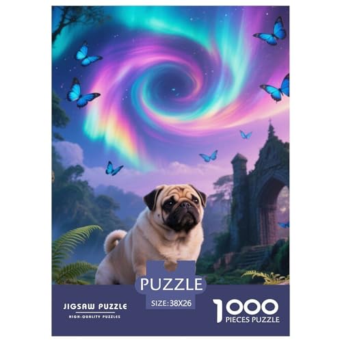 Pug Puzzle Geeignet Für Erwachsene Und Kinder Kreativ 1000 Teile niedlich Haustier Spiele Unique Home Decor 38x26cm Pug Puzzle Geeignet Für Erwachsene Und Kinder Kreativ 1000 Teile niedlich Haustier Spiele Unique Home Decor 38x26cm von XDDBYUIZP