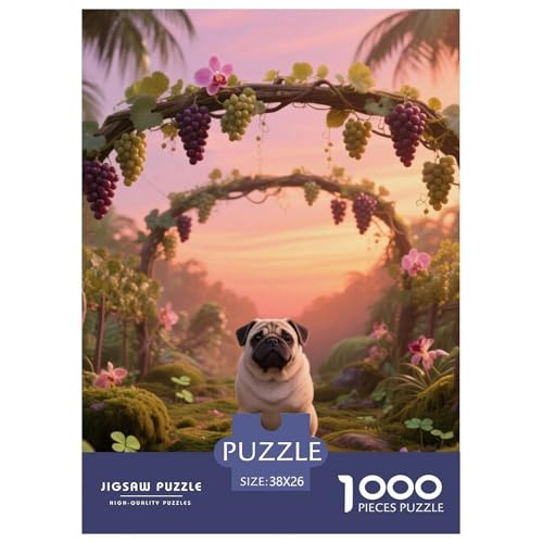 Pug Puzzle Geeignet Für Erwachsene Und Kinder Kreativ 1000 Teile niedlich Haustier Spiele Unique Home Decor 38x26cm Pug Puzzle Geeignet Für Erwachsene Und Kinder Kreativ 1000 Teile niedlich Haustier Spiele Unique Home Decor 38x26cm von XDDBYUIZP