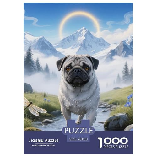 Pug Puzzle Geeignet Für Erwachsene Und Kinder Kreativ 1000 Teile niedlich Haustier Spiele Unique Home Decor 70x50cm Pug Puzzle Geeignet Für Erwachsene Und Kinder Kreativ 1000 Teile niedlich Haustier Spiele Unique Home Decor 70x50cm von XDDBYUIZP
