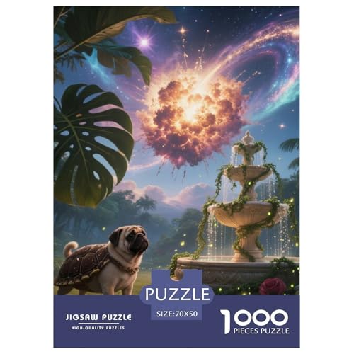 Pug Puzzle Geeignet Für Erwachsene Und Kinder Kreativ 1000 Teile niedlich Haustier Spiele Unique Home Decor 70x50cm Pug Puzzle Geeignet Für Erwachsene Und Kinder Kreativ 1000 Teile niedlich Haustier Spiele Unique Home Decor 70x50cm von XDDBYUIZP