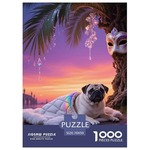Pug Puzzle Geeignet Für Erwachsene Und Kinder Kreativ 1000 Teile niedlich Haustier Spiele Unique Home Decor 70x50cm Pug Puzzle Geeignet Für Erwachsene Und Kinder Kreativ 1000 Teile niedlich Haustier Spiele Unique Home Decor 70x50cm von XDDBYUIZP