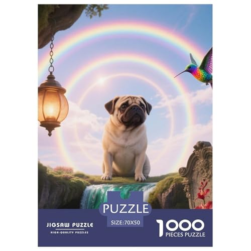 Pug Puzzles Geeignet Für Erwachsene Und Kinder Kreativ 1000 Stück niedlich Haustier Spiele Unique Home Decor 70x50cm Pug Puzzles Geeignet Für Erwachsene Und Kinder Kreativ 1000 Stück niedlich Haustier Spiele Unique Home Decor 70x50cm von XDDBYUIZP
