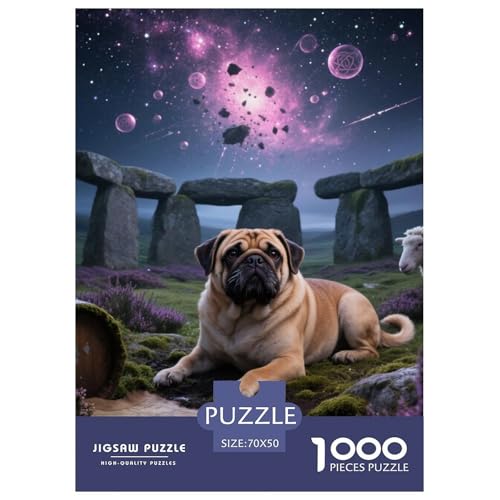 Pug Puzzles Geeignet Für Erwachsene Und Kinder Kreativ 1000 Stück niedlich Haustier Spiele Unique Home Decor 70x50cm Pug Puzzles Geeignet Für Erwachsene Und Kinder Kreativ 1000 Stück niedlich Haustier Spiele Unique Home Decor 70x50cm von XDDBYUIZP
