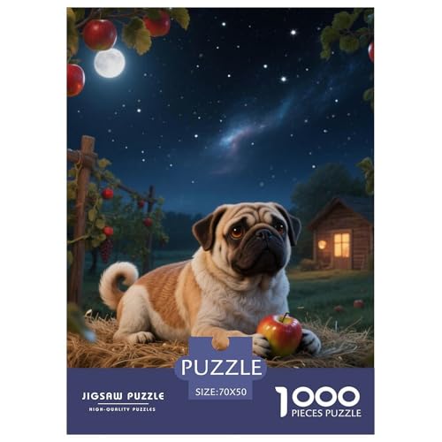Pug Puzzles Geeignet Für Erwachsene Und Kinder Kreativ 1000 Stück niedlich Haustier Spiele Unique Home Decor 70x50cm Pug Puzzles Geeignet Für Erwachsene Und Kinder Kreativ 1000 Stück niedlich Haustier Spiele Unique Home Decor 70x50cm von XDDBYUIZP