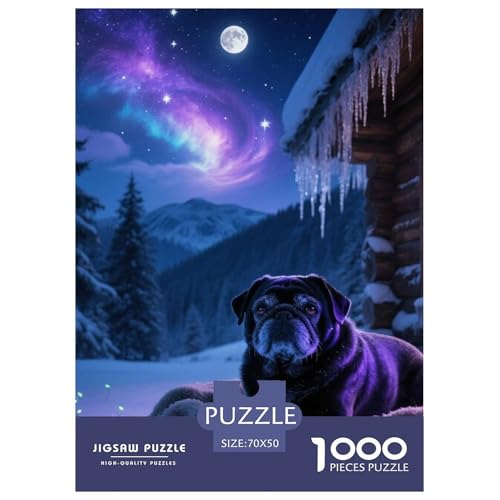 Pug Puzzles Geeignet Für Erwachsene Und Kinder Kreativ 1000 Stücke niedlich Haustier Spaß Herausforderend Unique Home Decor 70x50cm Pug Puzzles Geeignet Für Erwachsene Und Kinder Kreativ 1000 Stücke niedlich Haustier Spaß Herausforderend Unique Home Decor 70x50cm von XDDBYUIZP