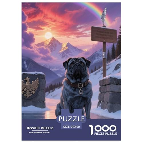 Pug Puzzles Geeignet Für Erwachsene Und Kinder Kreativ 1000 Stücke niedlich Haustier Spaß Herausforderend Unique Home Decor 70x50cm Pug Puzzles Geeignet Für Erwachsene Und Kinder Kreativ 1000 Stücke niedlich Haustier Spaß Herausforderend Unique Home Decor 70x50cm von XDDBYUIZP