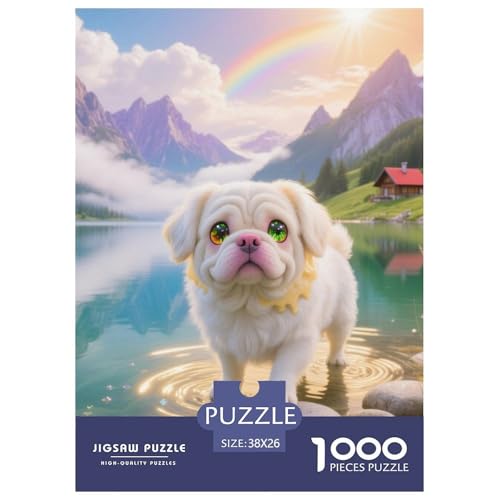 Pug Puzzles Geeignet Für Erwachsene Und Kinder Kreativ 1000 Teile niedlich Haustier Spaß Herausforderend Unique Home Decor 38x26cm Pug Puzzles Geeignet Für Erwachsene Und Kinder Kreativ 1000 Teile niedlich Haustier Spaß Herausforderend Unique Home Decor 38x26cm von XDDBYUIZP