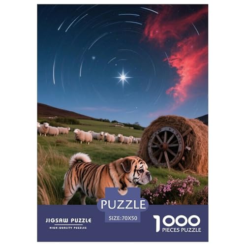 Pug Puzzles Geeignet Für Erwachsene Und Kinder Kreativ 1000 Teile niedlich Haustier Spaß Herausforderend Unique Home Decor 70x50cm Pug Puzzles Geeignet Für Erwachsene Und Kinder Kreativ 1000 Teile niedlich Haustier Spaß Herausforderend Unique Home Decor 70x50cm von XDDBYUIZP