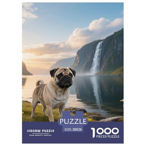 Pug Puzzles Geeignet Für Erwachsene Und Kinder Kreativ 1000 Teile niedlich Haustier Spiele Unique Home Decor 38x26cm Pug Puzzles Geeignet Für Erwachsene Und Kinder Kreativ 1000 Teile niedlich Haustier Spiele Unique Home Decor 38x26cm von XDDBYUIZP