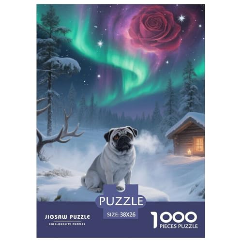 Pug Puzzles Geeignet Für Erwachsene Und Kinder Kreativ 1000 Teile niedlich Haustier Spiele Unique Home Decor 38x26cm Pug Puzzles Geeignet Für Erwachsene Und Kinder Kreativ 1000 Teile niedlich Haustier Spiele Unique Home Decor 38x26cm von XDDBYUIZP