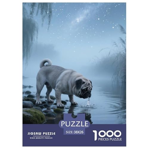 Pug Puzzles Geeignet Für Erwachsene Und Kinder Kreativ 1000 Teile niedlich Haustier Spiele Unique Home Decor 38x26cm Pug Puzzles Geeignet Für Erwachsene Und Kinder Kreativ 1000 Teile niedlich Haustier Spiele Unique Home Decor 38x26cm von XDDBYUIZP
