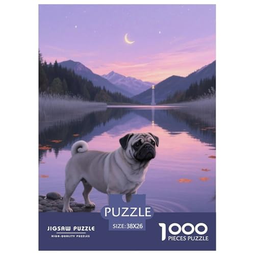 Pug Puzzles Geeignet Für Erwachsene Und Kinder Kreativ 1000 Teile niedlich Haustier Spiele Unique Home Decor 38x26cm Pug Puzzles Geeignet Für Erwachsene Und Kinder Kreativ 1000 Teile niedlich Haustier Spiele Unique Home Decor 38x26cm von XDDBYUIZP