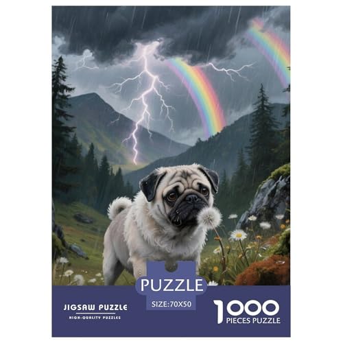 Pug Puzzles Geeignet Für Erwachsene Und Kinder Kreativ 1000 Teile niedlich Haustier Spiele Unique Home Decor 70x50cm Pug Puzzles Geeignet Für Erwachsene Und Kinder Kreativ 1000 Teile niedlich Haustier Spiele Unique Home Decor 70x50cm von XDDBYUIZP