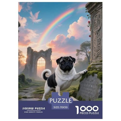 Pug Puzzles Geeignet Für Erwachsene Und Kinder Kreativ 1000 Teile niedlich Haustier Spiele Unique Home Decor 70x50cm Pug Puzzles Geeignet Für Erwachsene Und Kinder Kreativ 1000 Teile niedlich Haustier Spiele Unique Home Decor 70x50cm von XDDBYUIZP